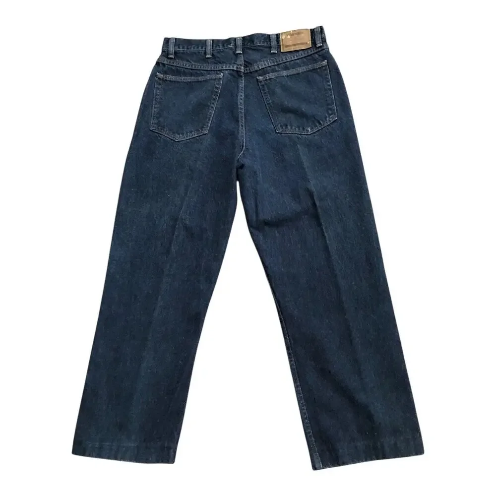 Wrangler Jeans Mens 34 Dark Wash Blue Straight Leg 100% Cotton 27